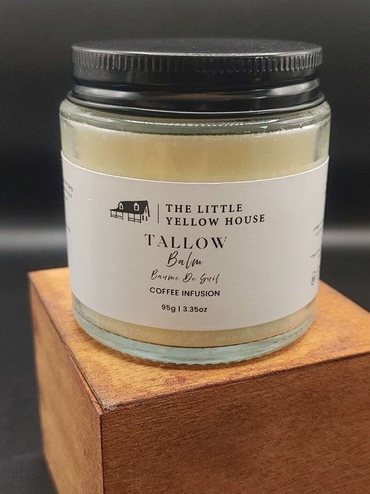 Jar of Coffee infused Tallow Balm from The Little Yellow House